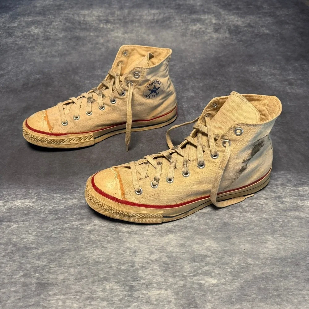 Rare Vintage 1950s Converse Chuck Taylor Red Label High Top Sneakers Mens 10 USA